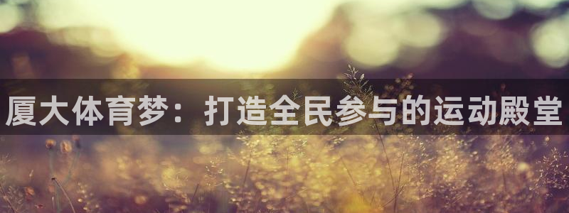 千亿国际官网下载：厦大体育梦：打造全民参与的运动殿堂
