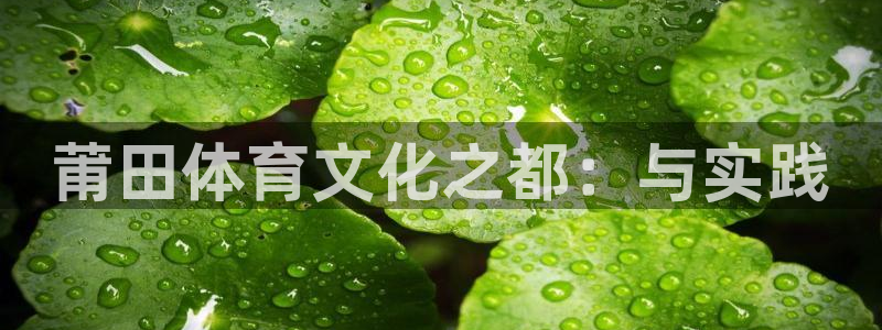 千亿国际官方正版app新能源：莆田体育文化之都：与实践