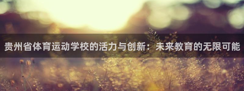 千亿国际官方集团官网：贵州省体育运动学校的活力与创新：未来教