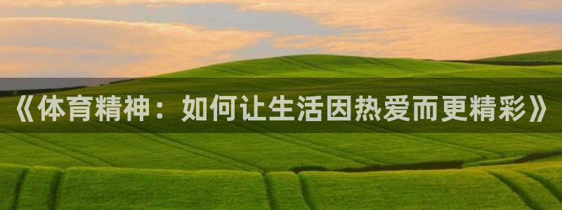 千亿棋牌怎么样：《体育精神：如何让生活因热爱而更精彩》
